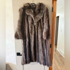 Vintage Full-Length Brown Real Fur Coat